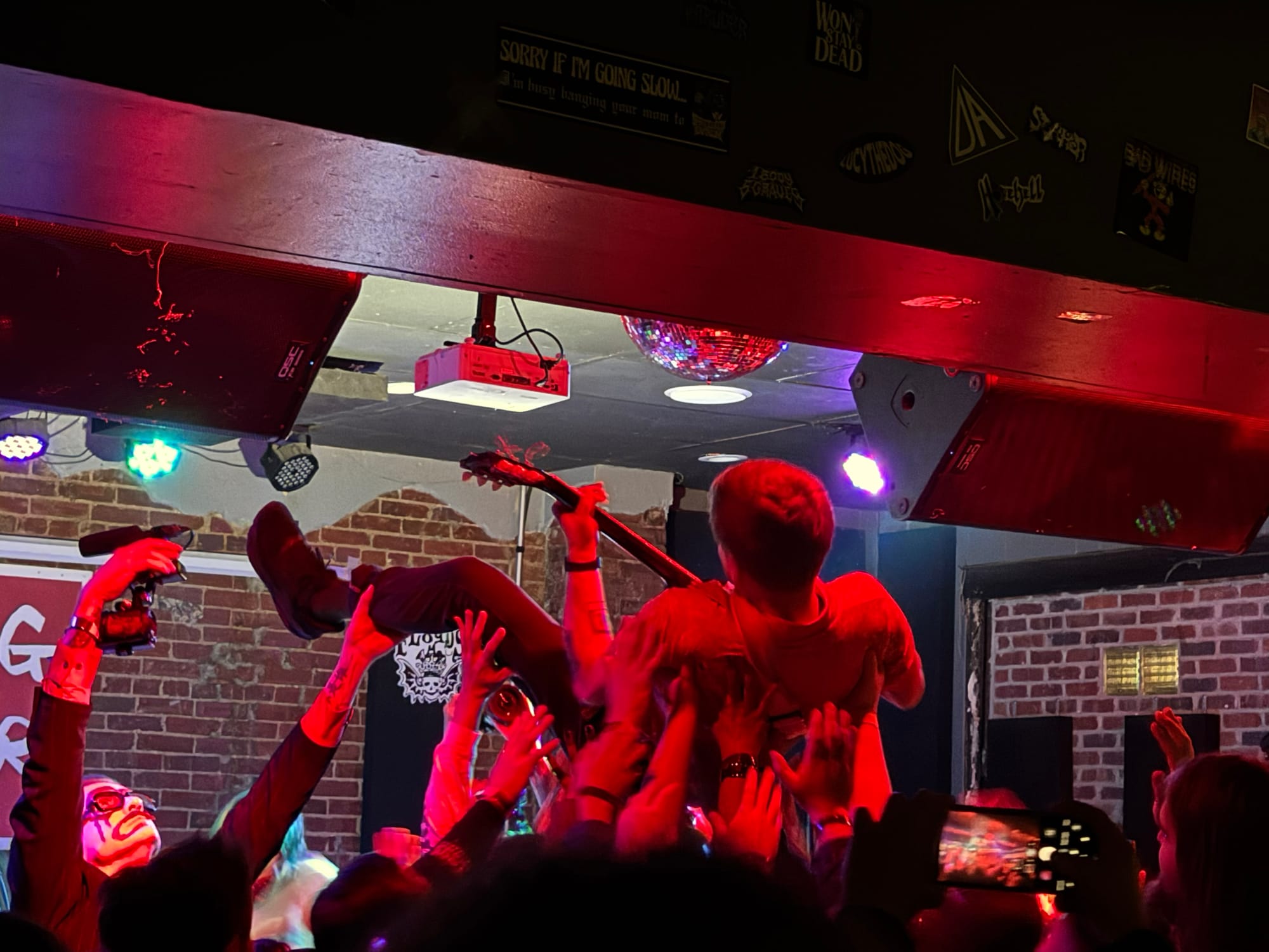 Crowd surfing during the Deady set, photo by Zach Mitchell