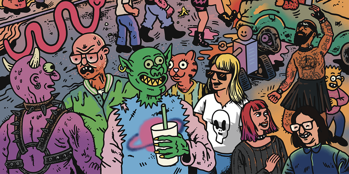 see/saw’s top 54 punk + rock'n'roll records of 2025, broadsheet cover artwork by David Alvarado