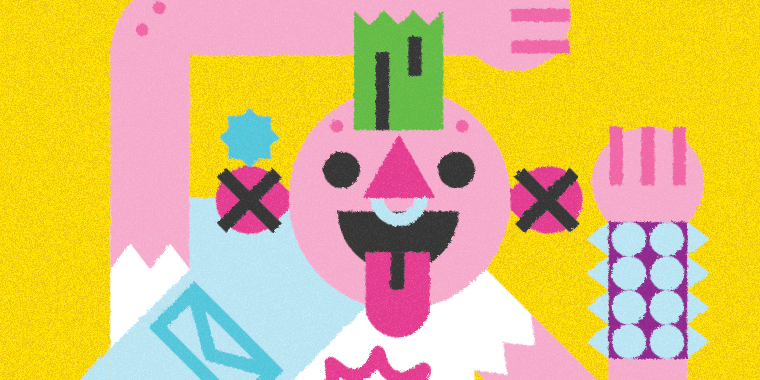 teeter/totter: a see/saw benefit artwork detail; art by Tyler Nickell