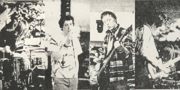 The Sleaze’s Will, Conor, Joe, and Mark, pictured on the back cover of Smokin' Fuckin' Cigs and Other Hit! (2008, Fashionable Idiots)