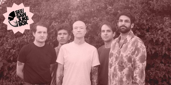 Touché Amoré photo by Sean Stout; see/saw jukebox logo by Tyler Nickell