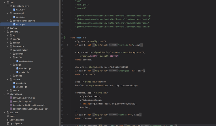 Saga in Go with Kafka, PostgreSQL, and the Outbox Pattern