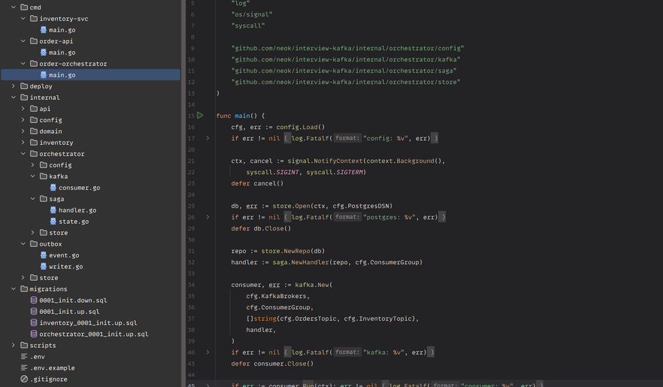 Saga in Go with Kafka, PostgreSQL, and the Outbox Pattern
