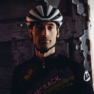 Photo of rider with helmet on