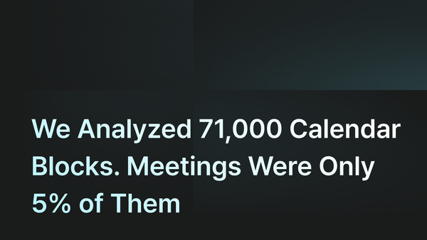 We Analyzed 71,000 Calendar Blocks. Meetings Were Only 5% of Them