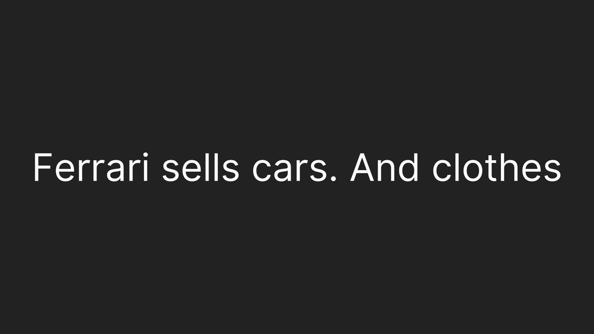 Ferrari Is a Fashion Brand