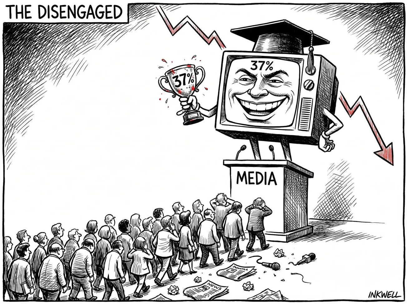 Media Cheers Tiny Trust Tick-Up While Record Numbers of Kiwis Switch Off Completely