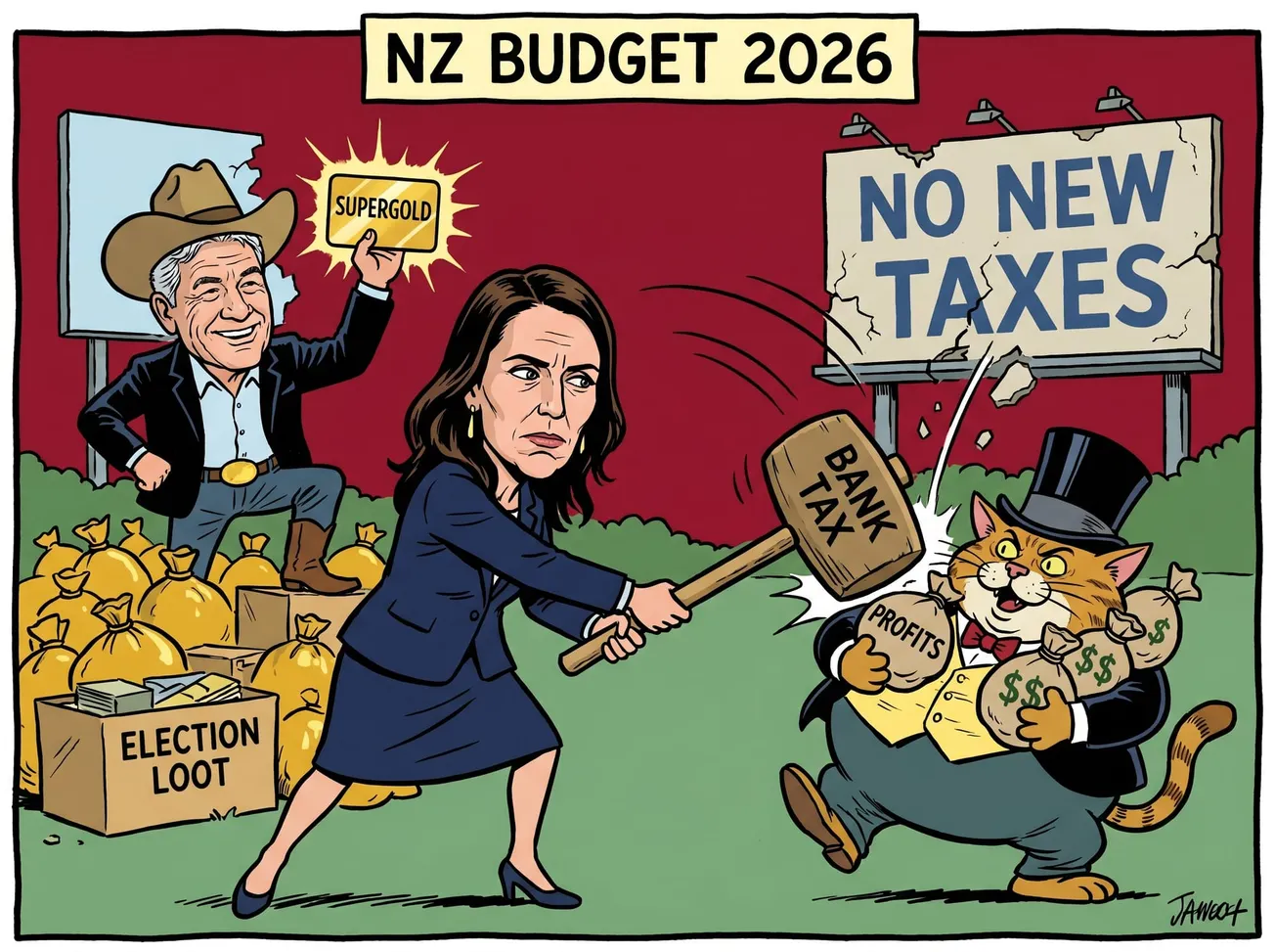 Willis Delivers Election Budget With Bank Tax Hammer, Winston Wins Big and Surplus Promises