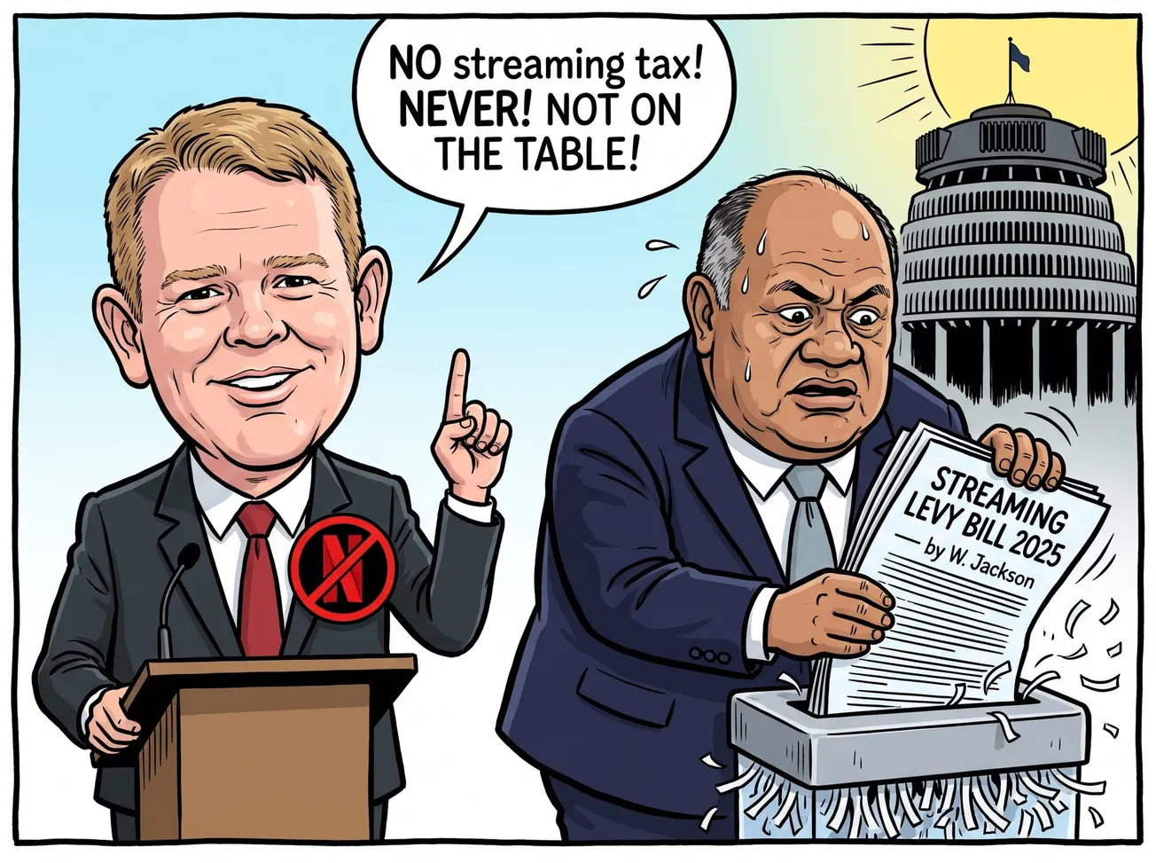 Hipkins Rules Out Streaming Tax, Then Discovers His Own MP Had One Sitting in the Ballot