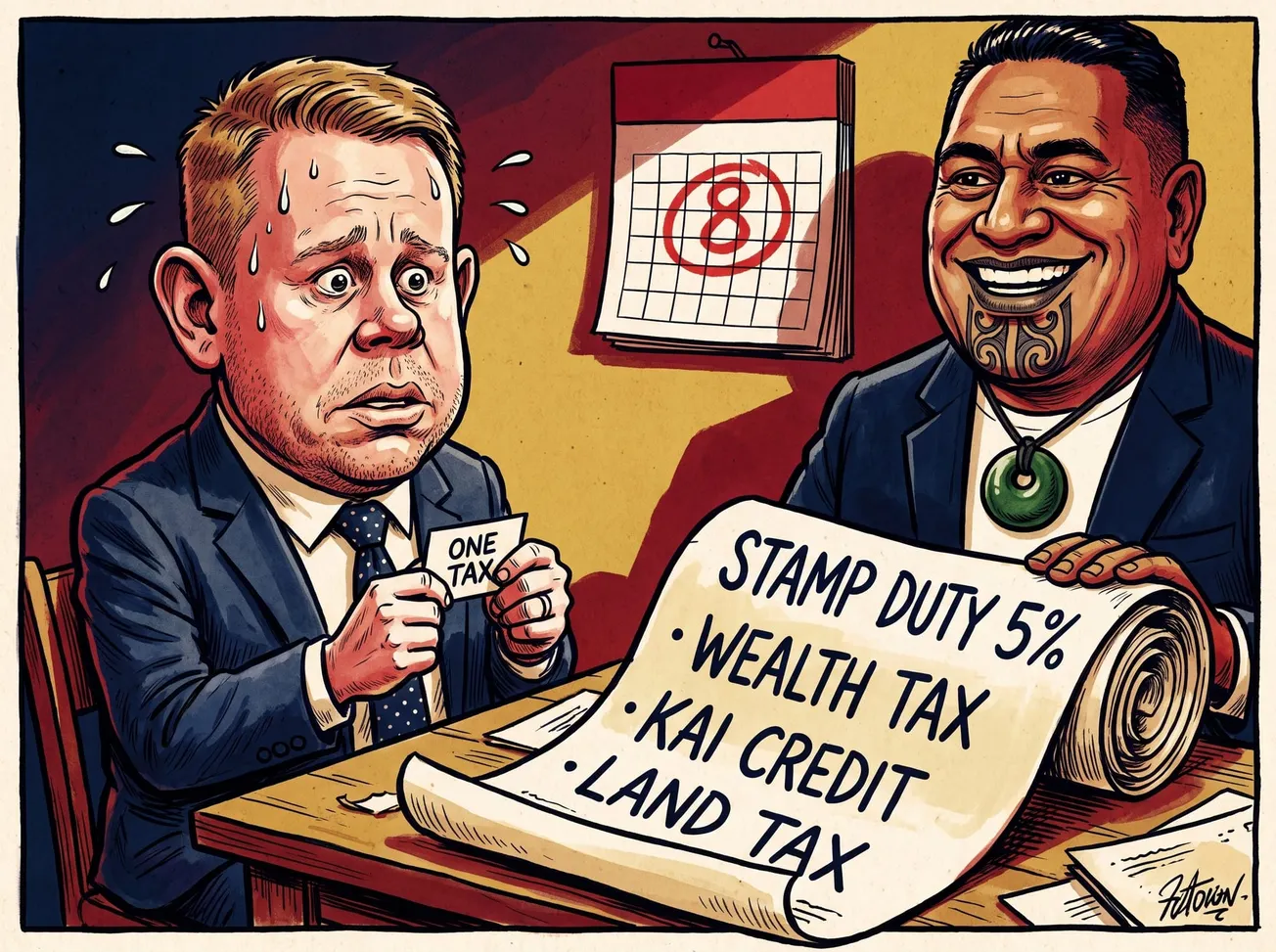 Hipkins Says One Tax, Waititi Booked the 8th