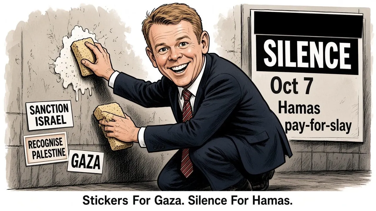 Stickers For Gaza. Silence For Hamas.