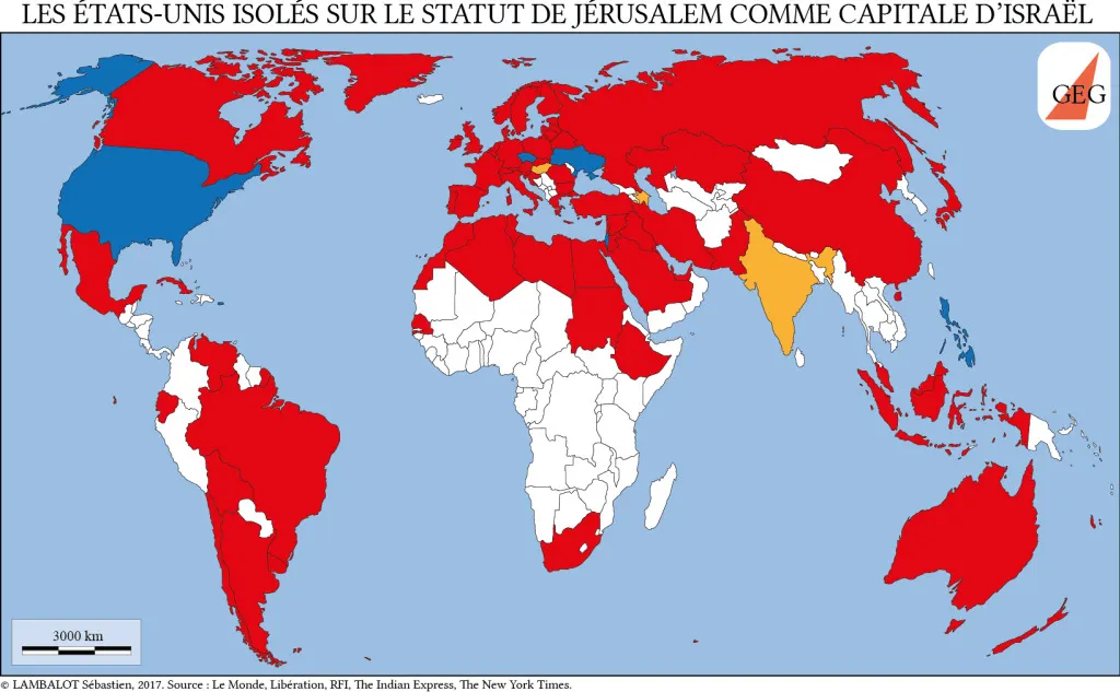 Map of the Day: World’s Reaction to US Recognising Jerusalem as Israel’s Capital