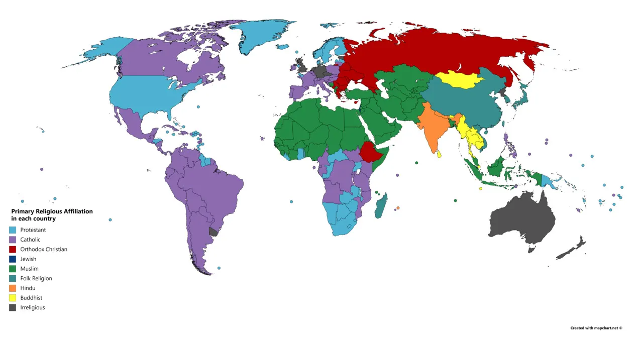 Map of the Day: Primary Religious Affiliation