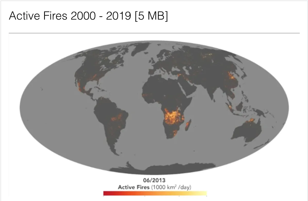 Map of the Day: Active Fires 2000-2019