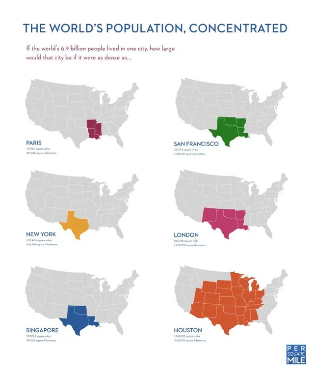 Map of the Day: World Population As One City