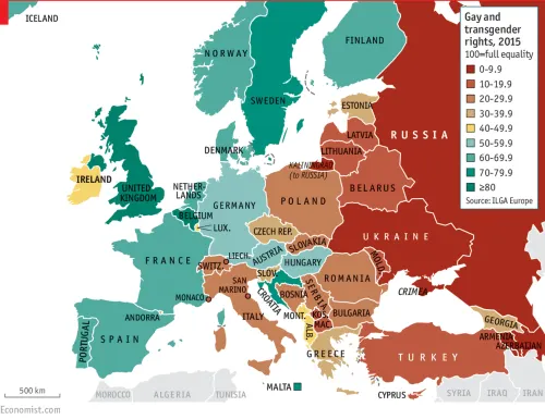 Map of the Day: LGBTI Rights in Europe