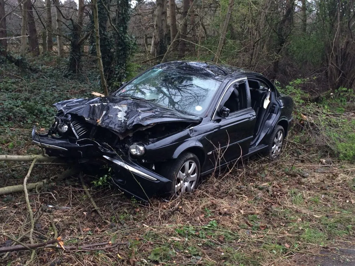Troy Runs the JAG off the Road