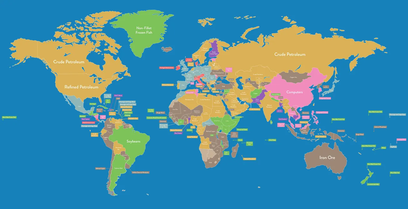 Map of the Day: Every Country’s Biggest Exports