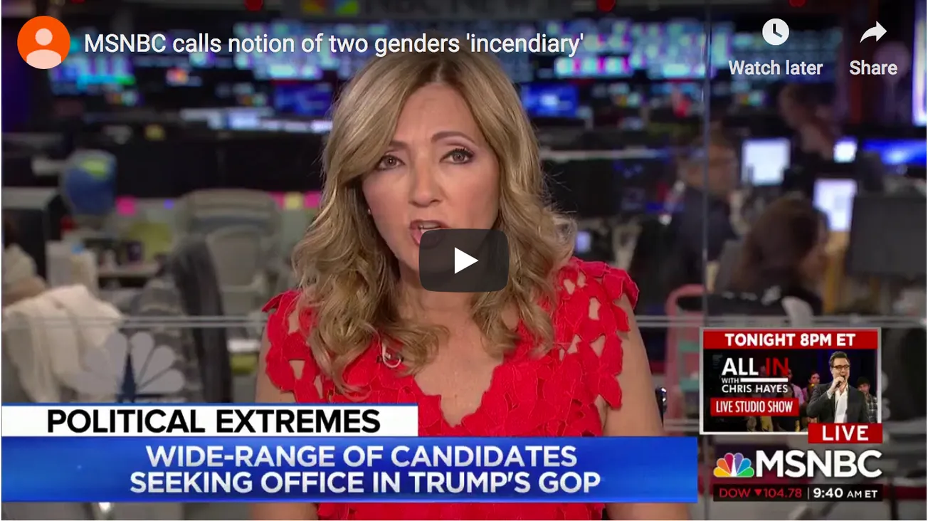 MSNBC calls Notion of Two Genders ‘Incendiary’