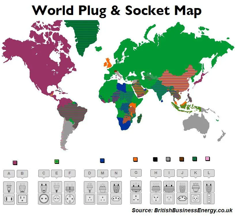 Map of the Day: Plug Types