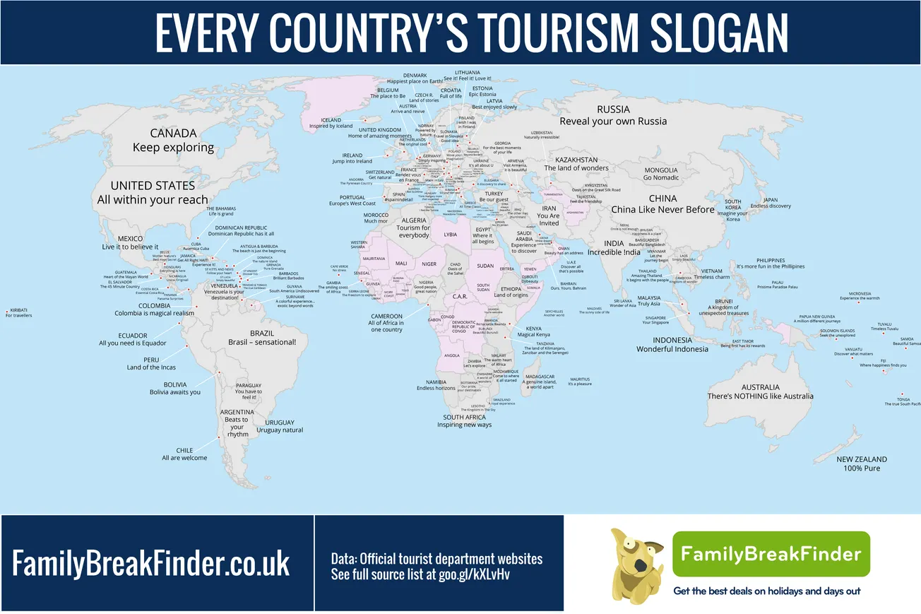 Map of the Day: Every Country’s Tourism Slogan!