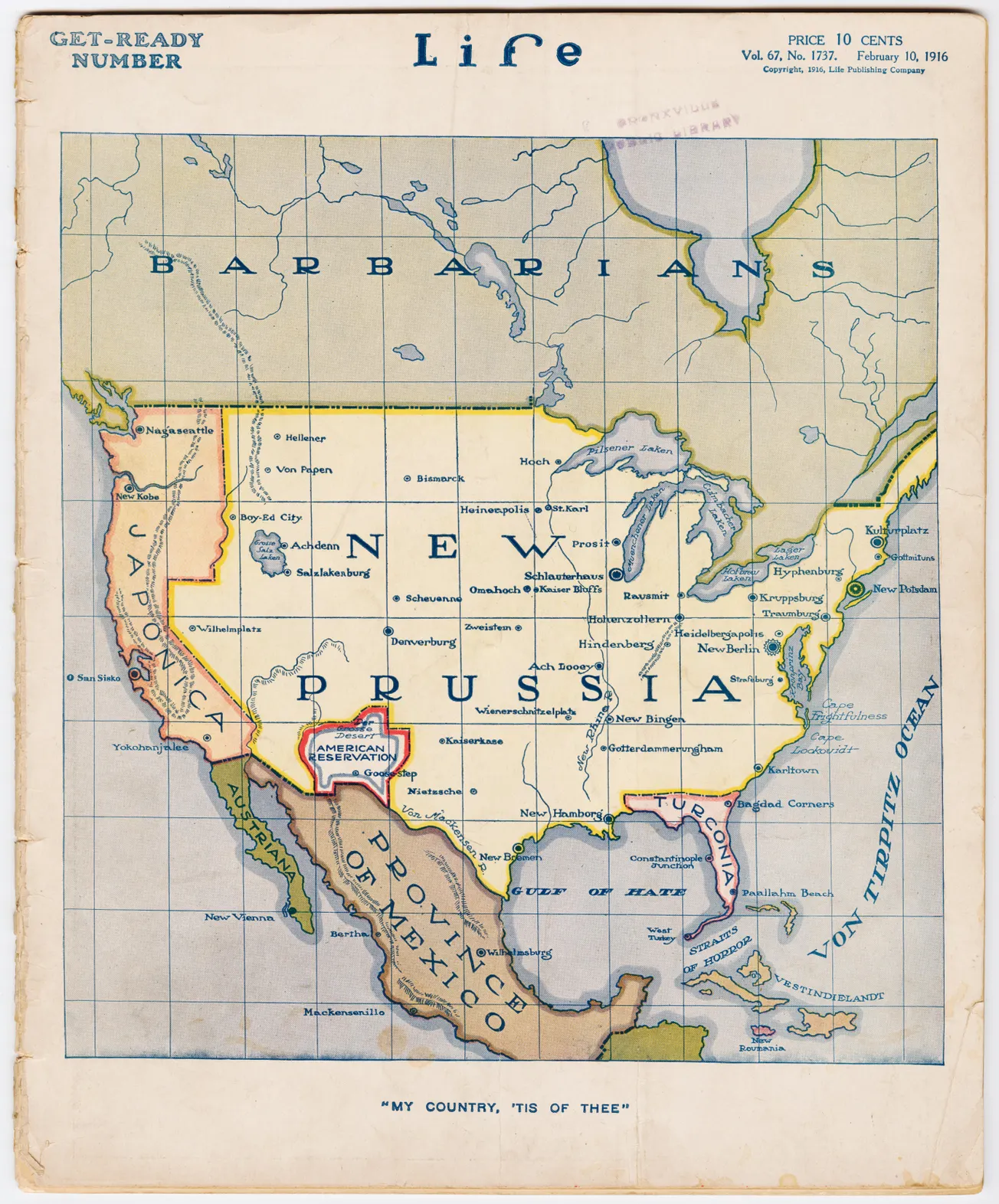 Map of the Day: Cover of Life Magazine 1916