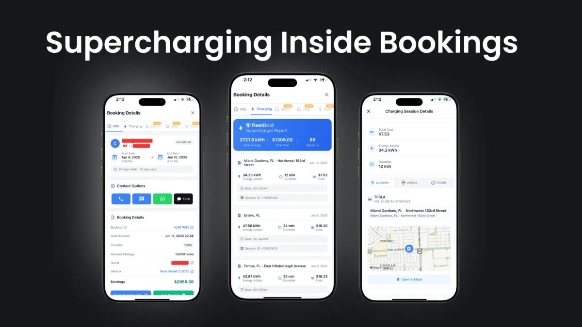 Turo Bookings Now Synced with Supercharging Sessions