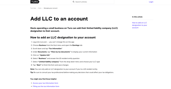 How to Add an LLC to Your Turo Account Step_by_step