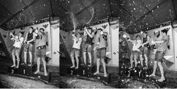 The podium at the 2023 Jackalope Festival Bouldering Competition