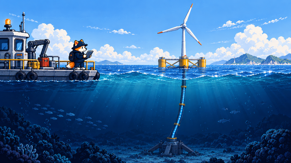 The cable beneath a floating wind turbine could become its own sensor