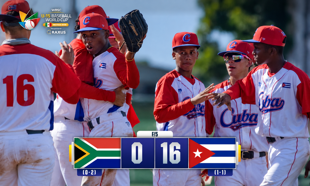 Cuba responde con nocaut y blanqueada de 16-0 ante Sudáfrica en el Mundial Sub-15