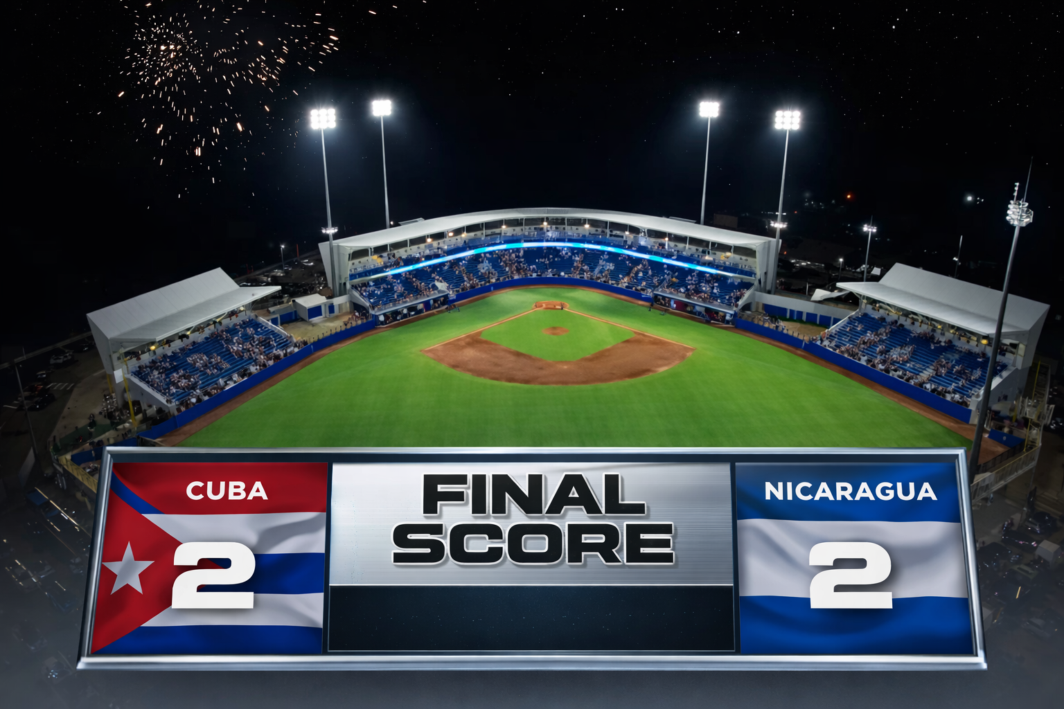 Serie Internacional | Cuba y Nicaragua firman empate a dos en Masaya al abrir la serie de cuatro partidos