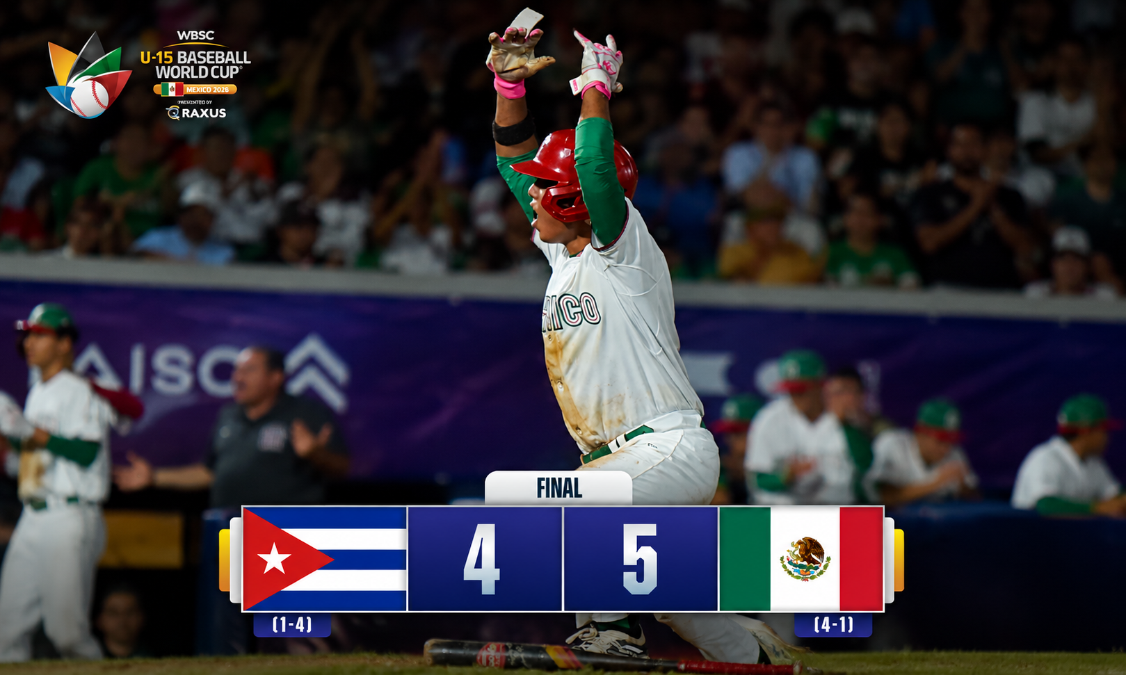 Cuba cierra el Grupo A con otra derrota: México se impone 5-4 en el Mundial Sub-15