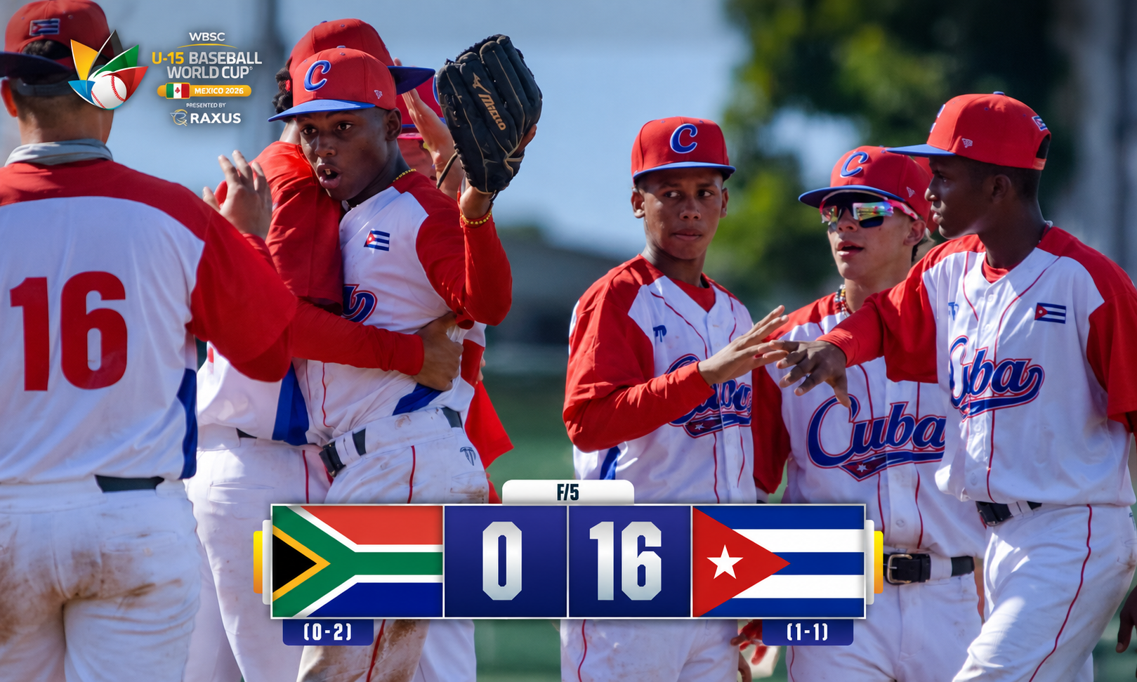 Cuba responde con nocaut y blanqueada de 16-0 ante Sudáfrica en el Mundial Sub-15