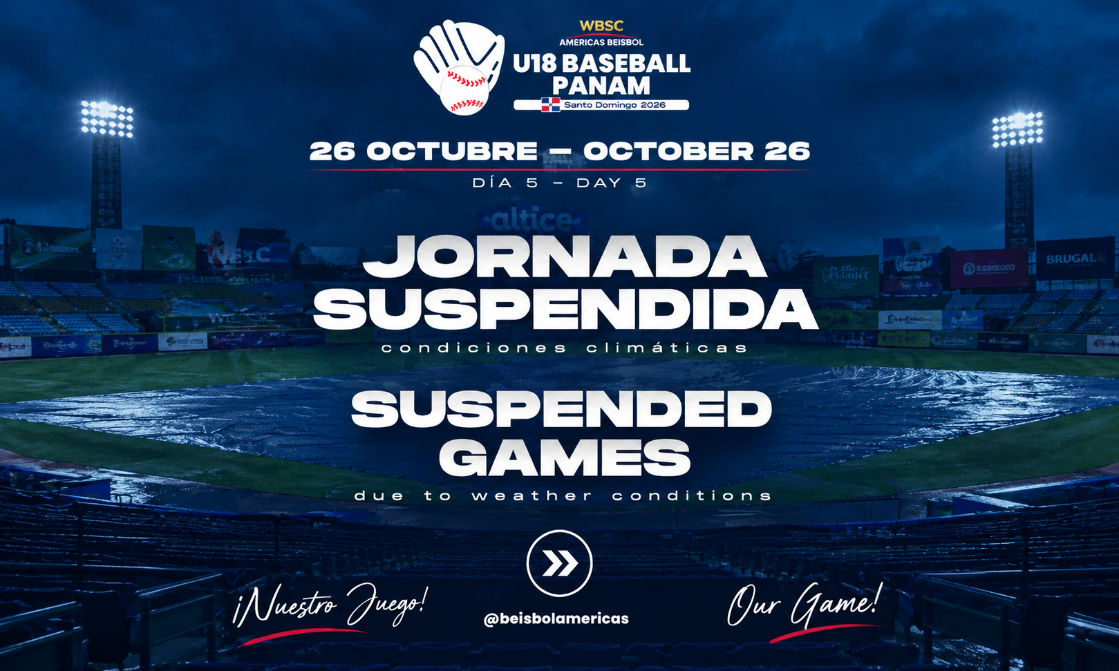 Panamericano Sub-18 | La lluvia paraliza la Súper Ronda del torneo; Cuba jugará este martes ante Curazao