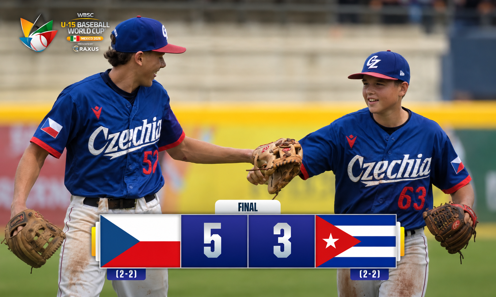 República Checa sorprende a Cuba 5-3 en la ronda de ubicación del Mundial Sub-15