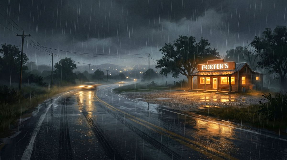 Porter's Restaurant in the Rain