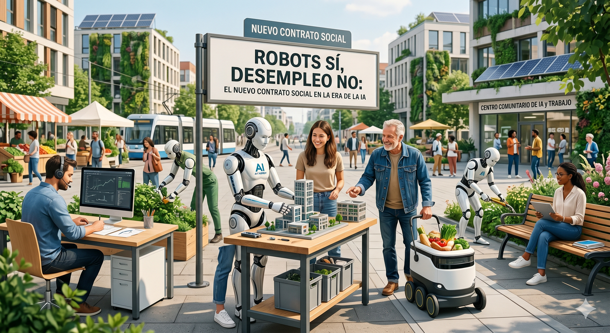 Robots sí, desempleo no: el nuevo contrato social en la era de la IA