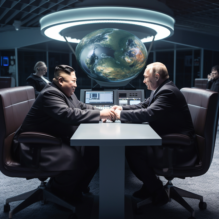 El presidente Vladimir Putin y Kim Jong Un de Corea del Norte se reunieron hoy en el centro espacial ruso.