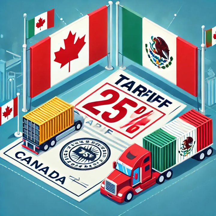 Trump anunció que el sábado se aplicarán aranceles del 25% a Canadá y México