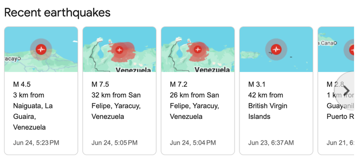 Fuertes terremotos azotan Venezuela