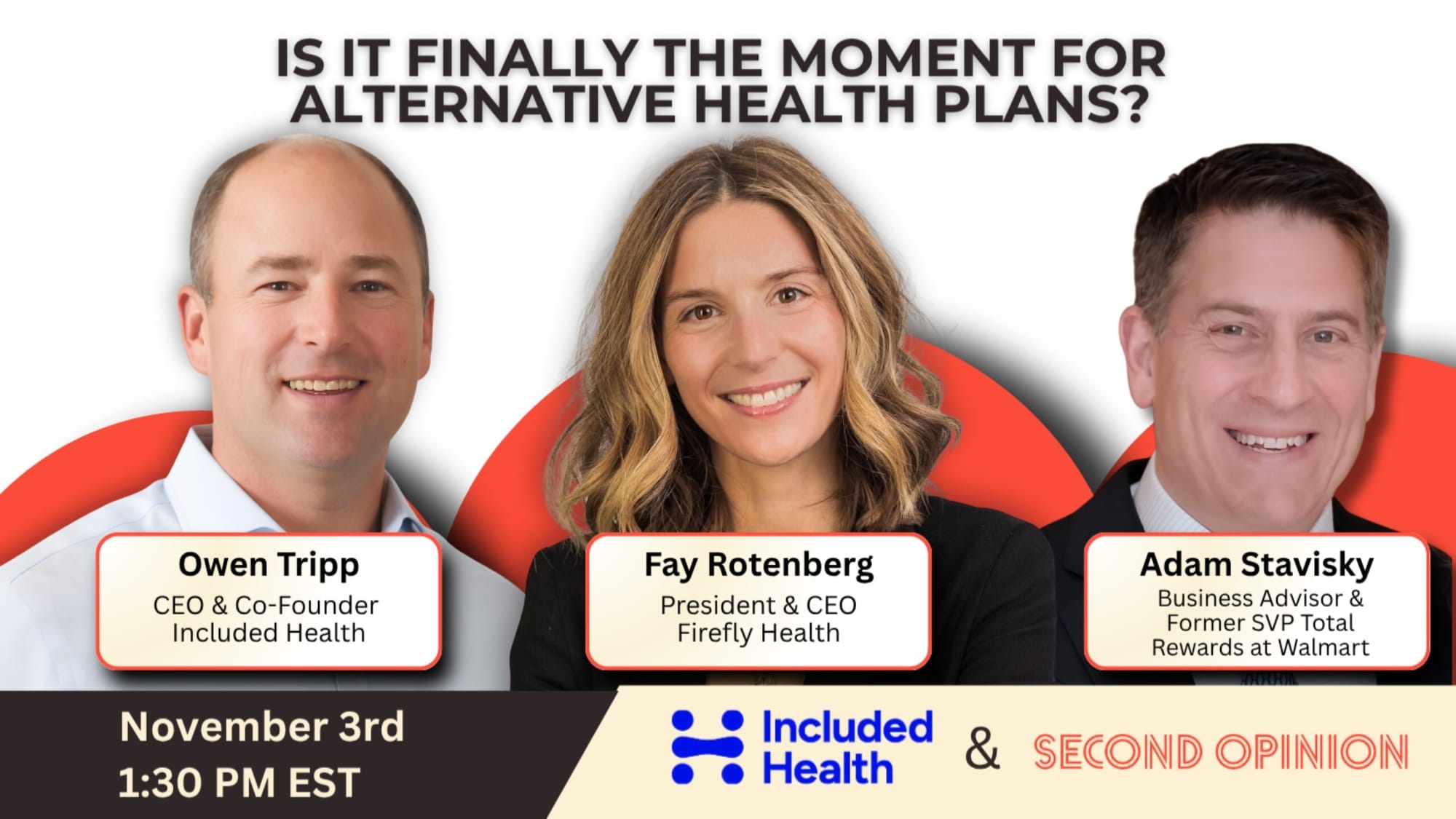 Christina Farr with Owen Tripp of Included Health, Fay Rotenberg of Firefly Health and Adam Stavisky