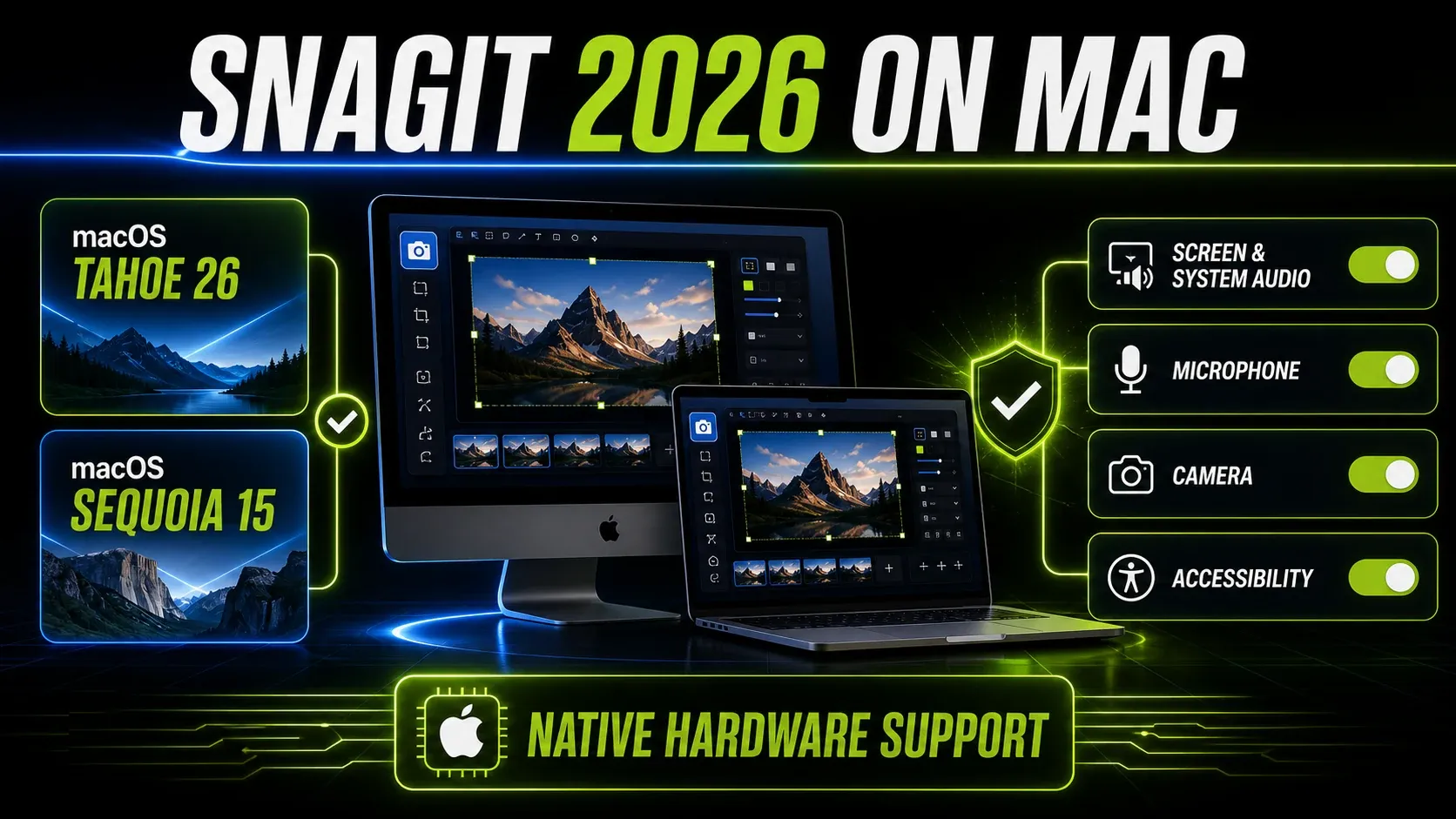 Snagit 2026 Mac compatibility guide for Tahoe, Sequoia, Apple silicon, and required privacy permissions