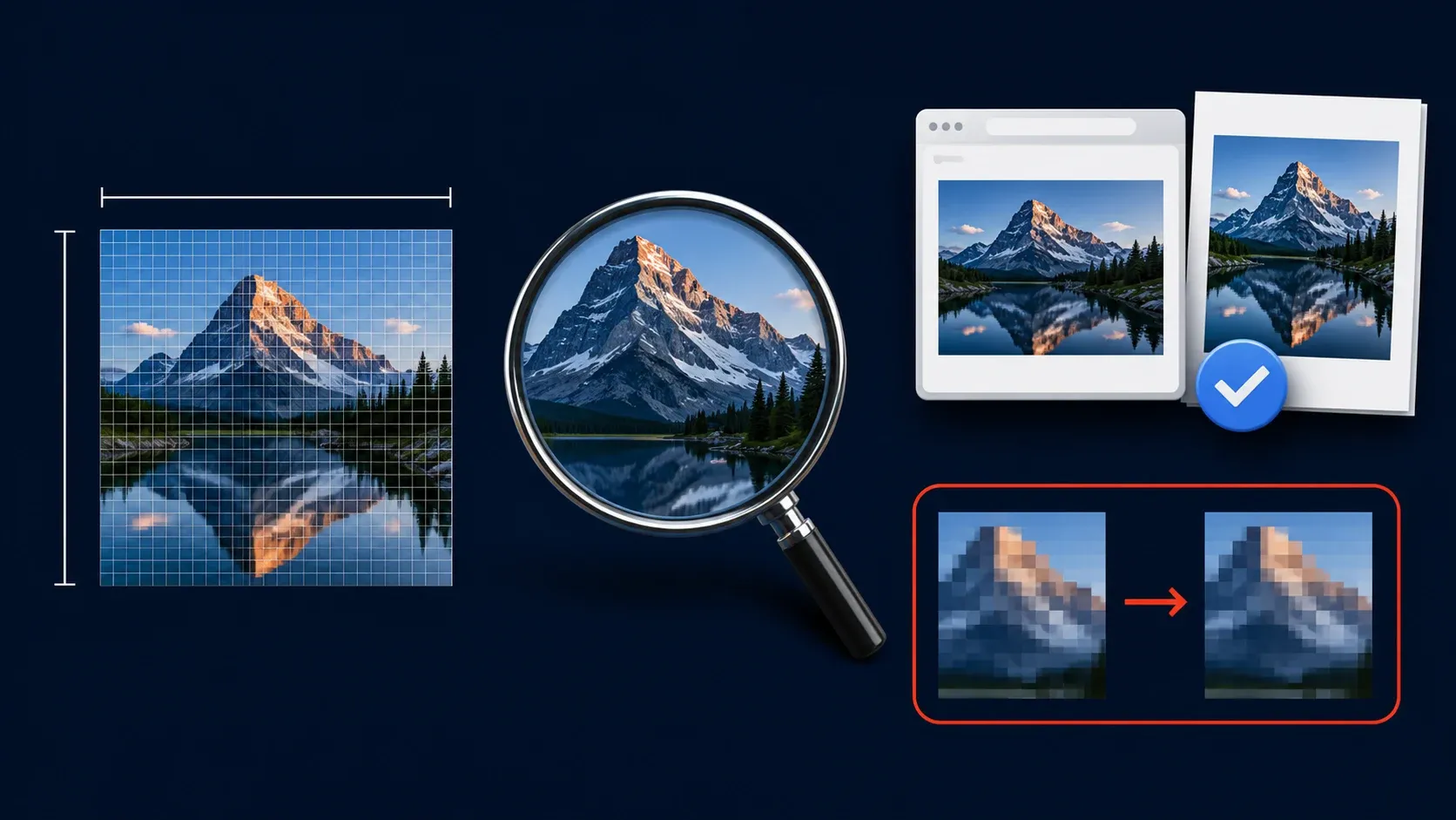 Check screenshot pixel dimensions for web and print because DPI cannot restore missing detail