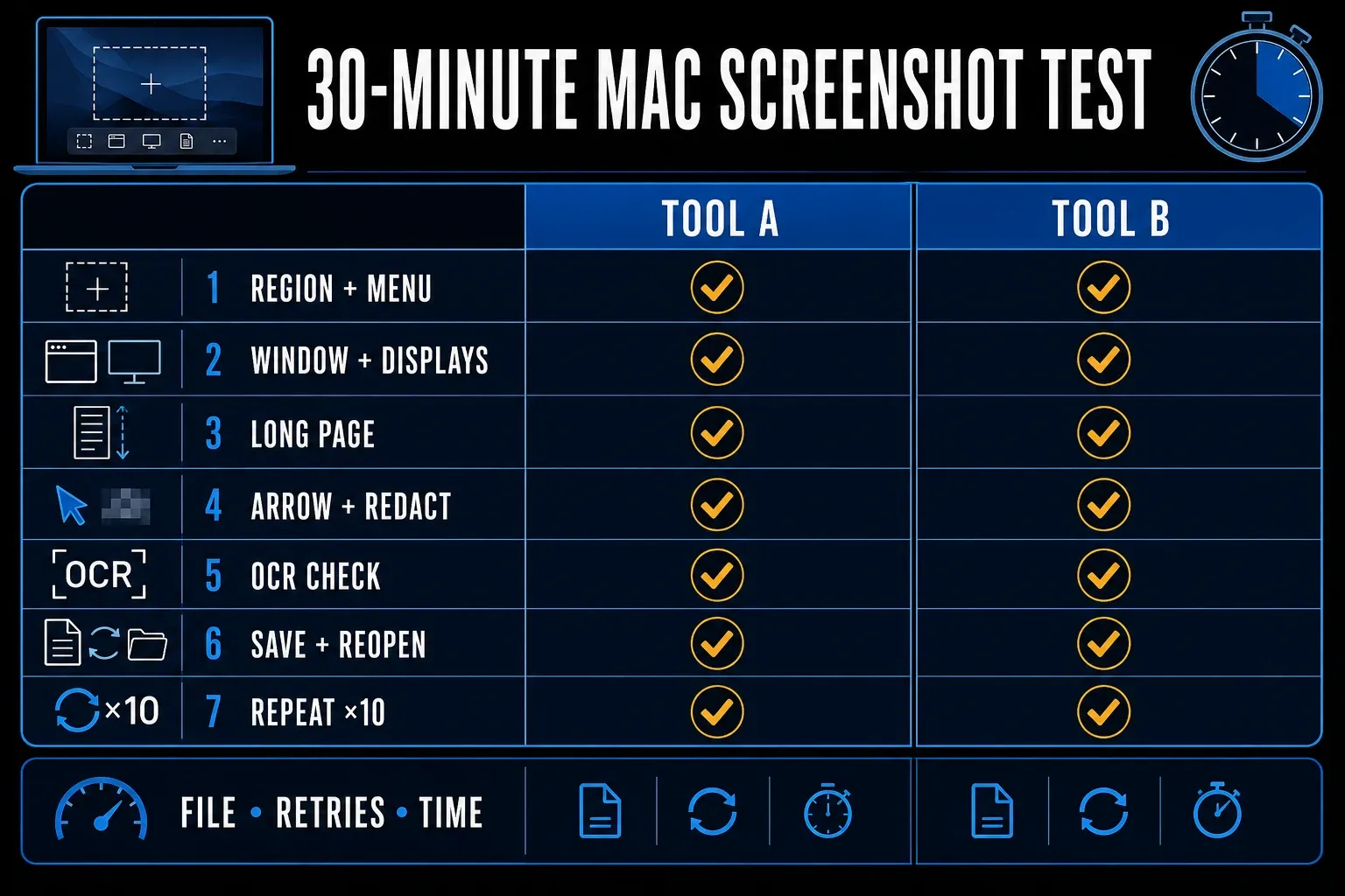 Thirty-minute Mac screenshot software test for capture editing OCR privacy and output