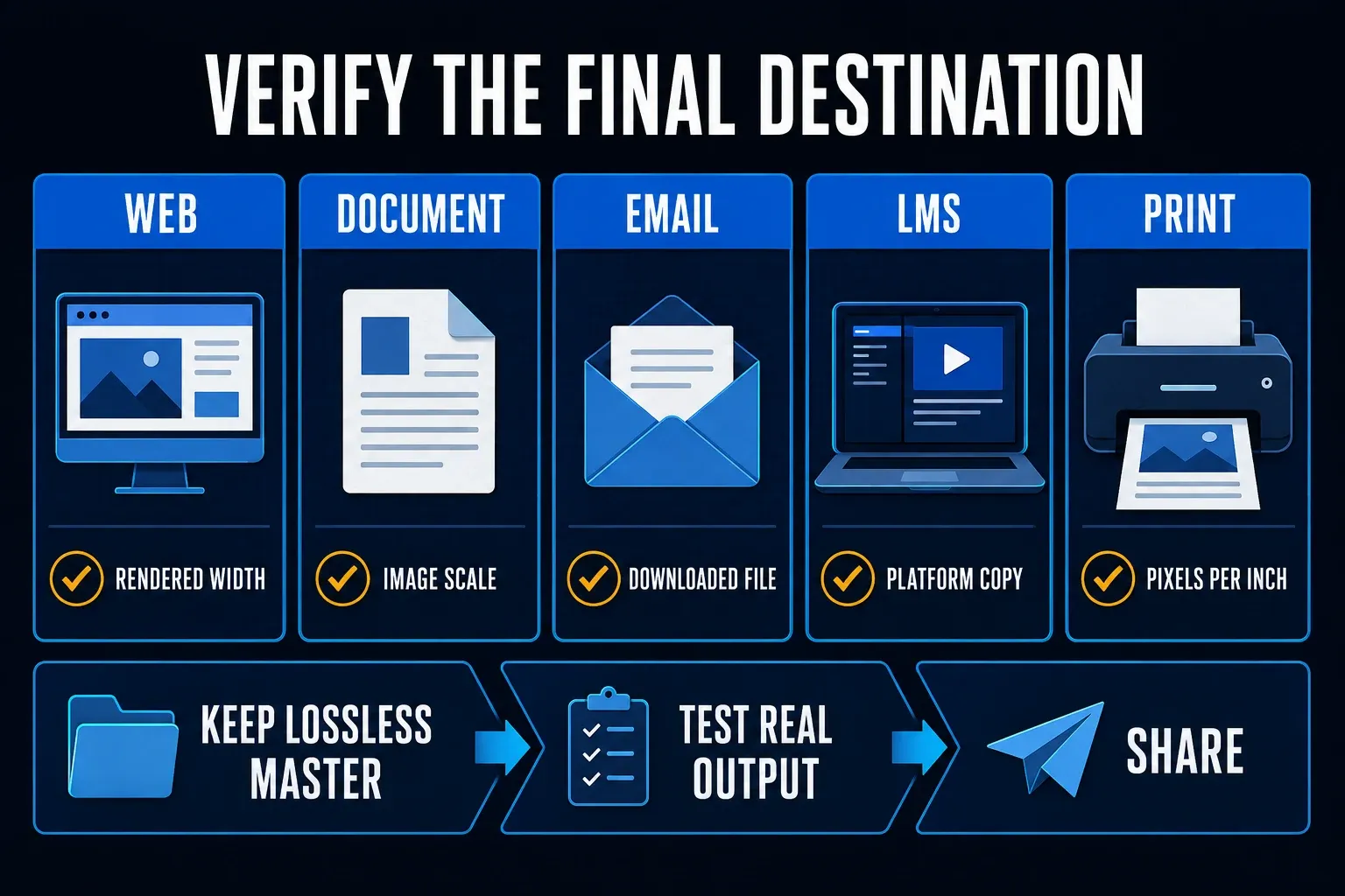 Snagit screenshot delivery matrix for web document email learning platform and print quality checks