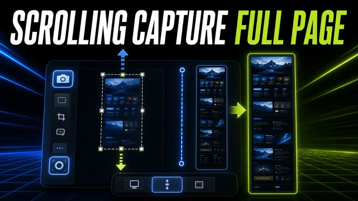 Snagit scrolling capture assembling a full-page screenshot