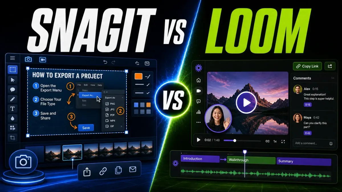 Split Snagit visual guide and Loom asynchronous video workflows