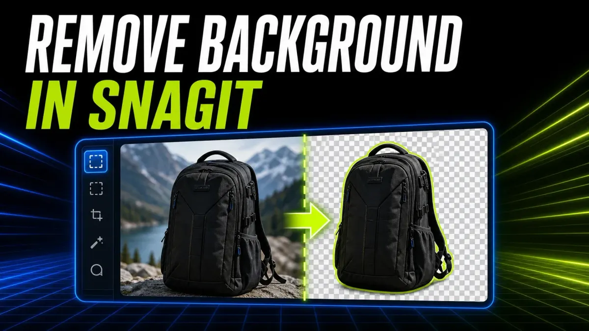 Background removed in Snagit Editor with a transparent checkerboard before PNG export