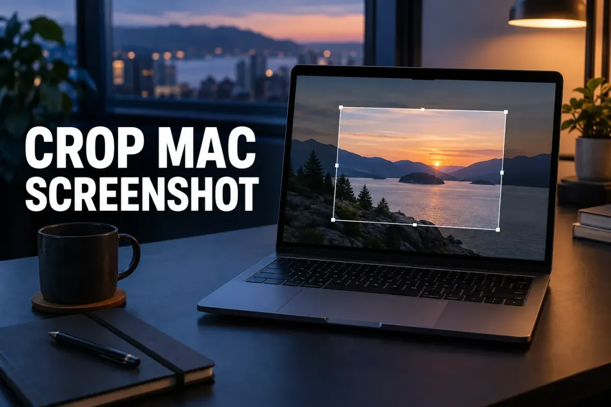Mac laptop showing a crop boundary around part of an existing screenshot